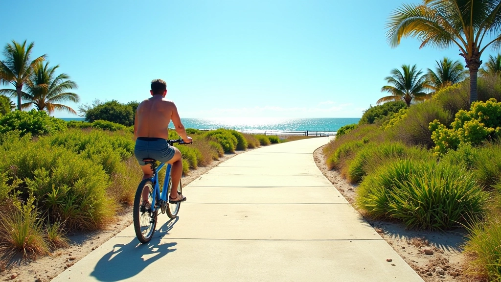 Carril de bicicletas bien mantenido en el malecón de Aguadilla